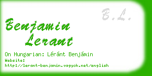 benjamin lerant business card